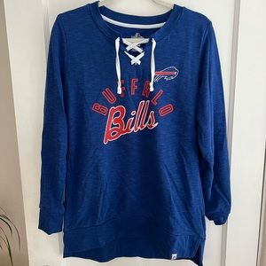 Brand New Buffalo Bills Tie Up Tunic Blue Sweatshirt size M